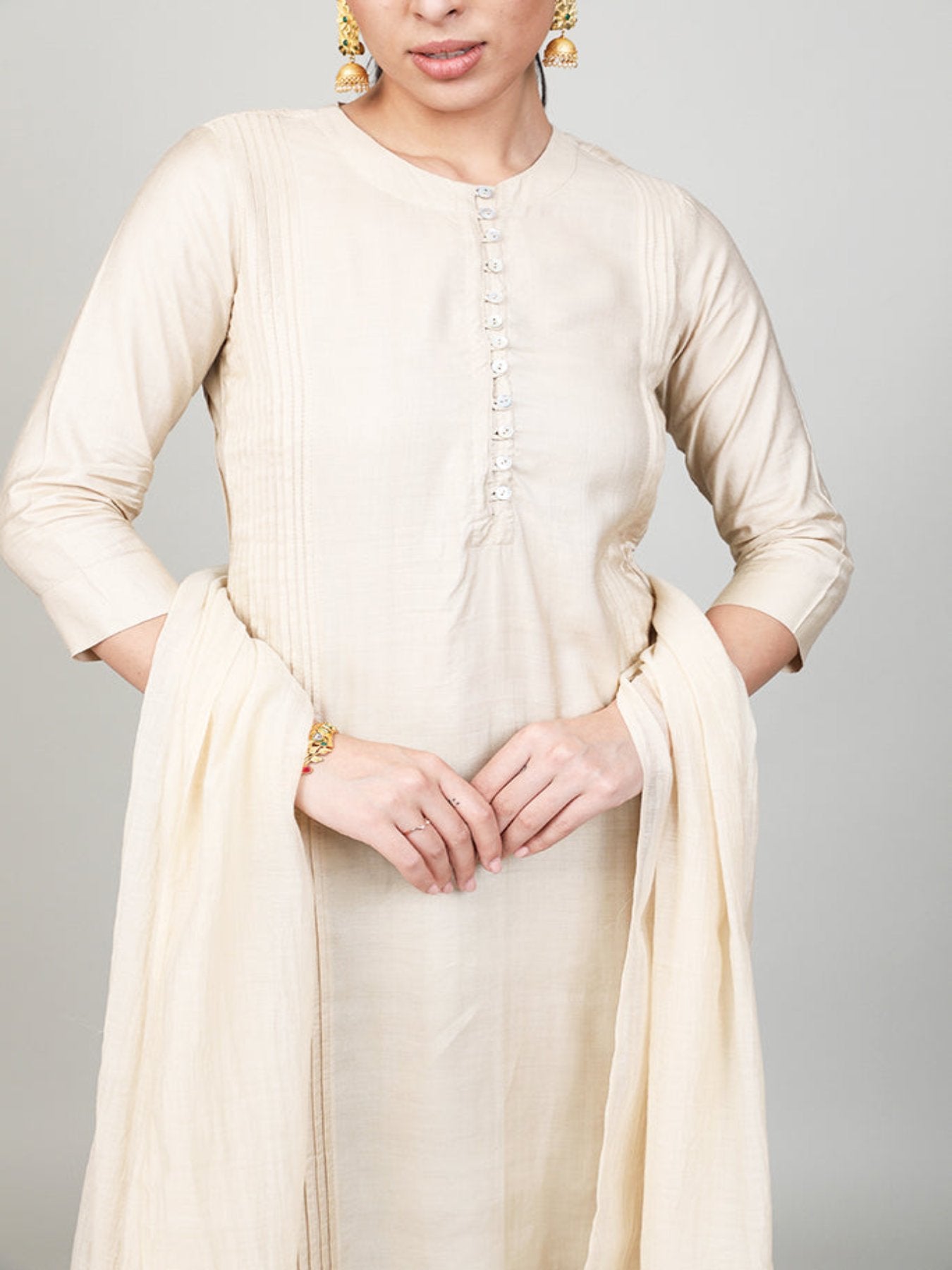 Chevron Embroidered Kurta Set