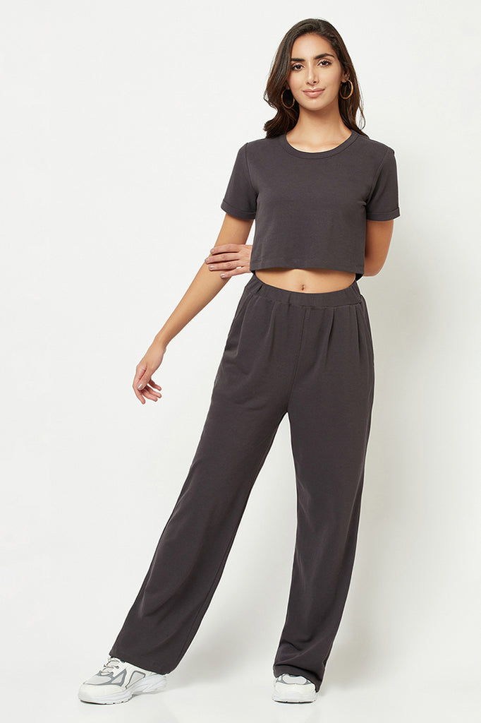 Grey Solid Co-ord Set