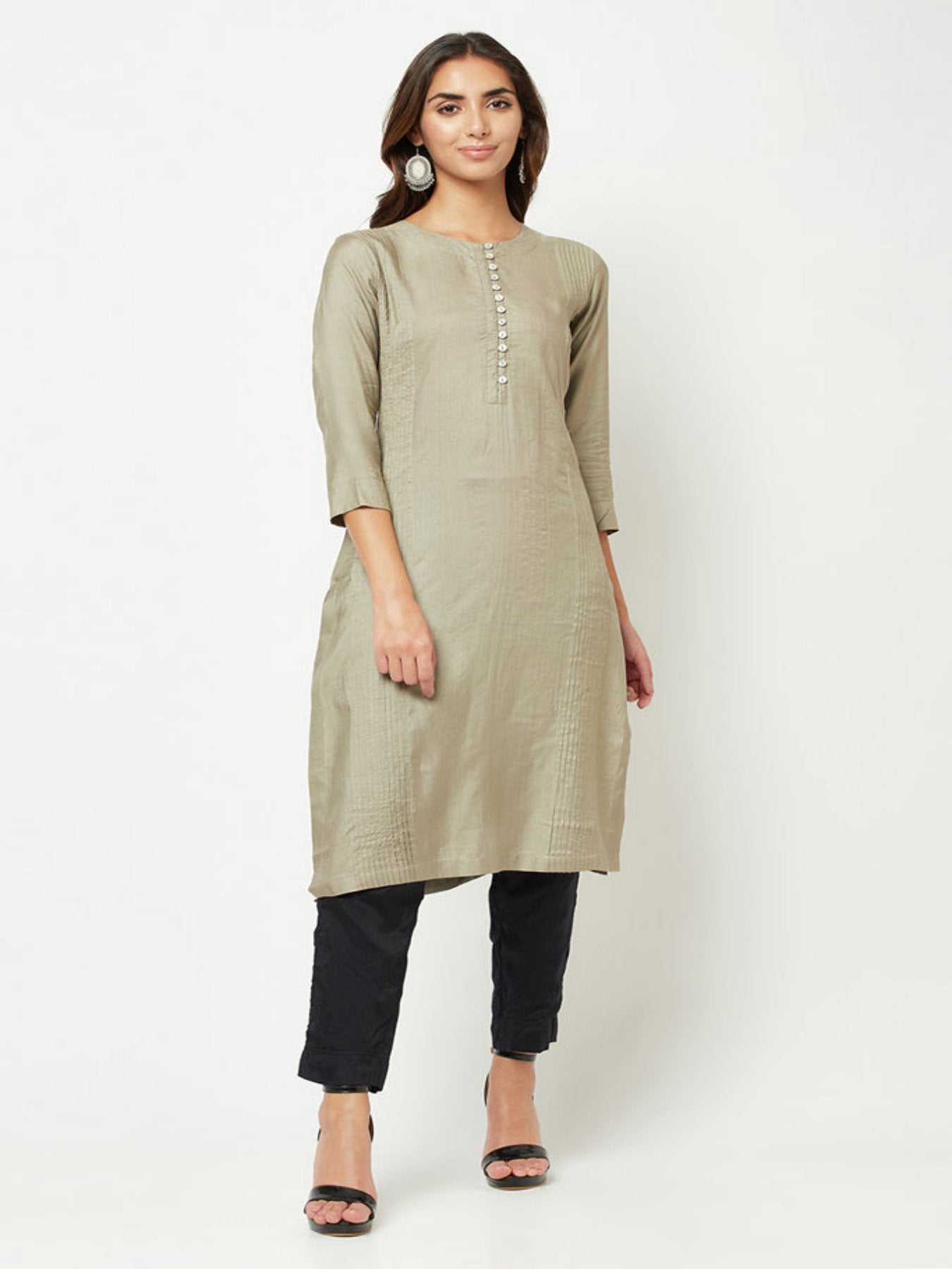 Light Grey Straight Fit Kurta