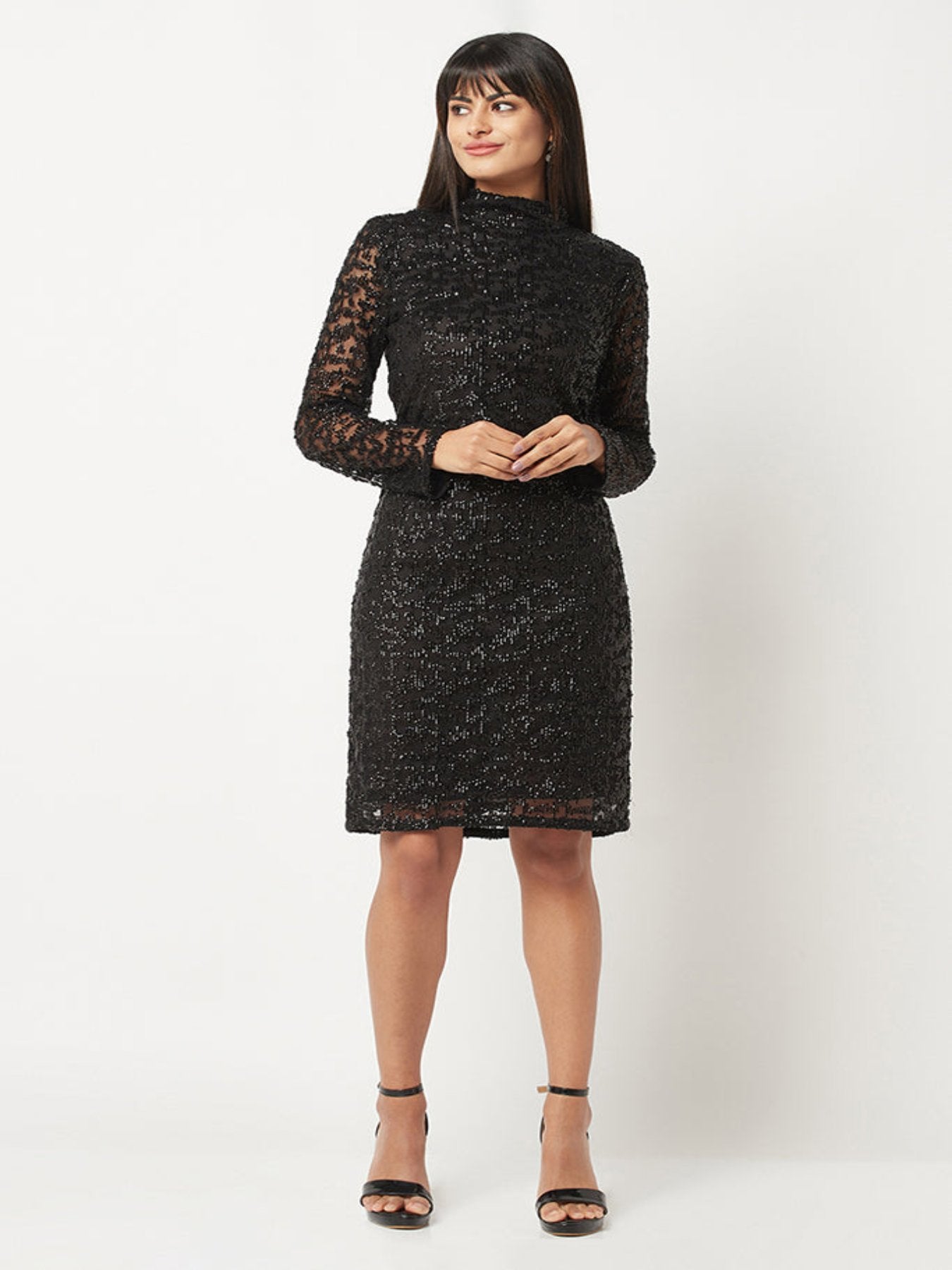 Black Sequins Party Dress