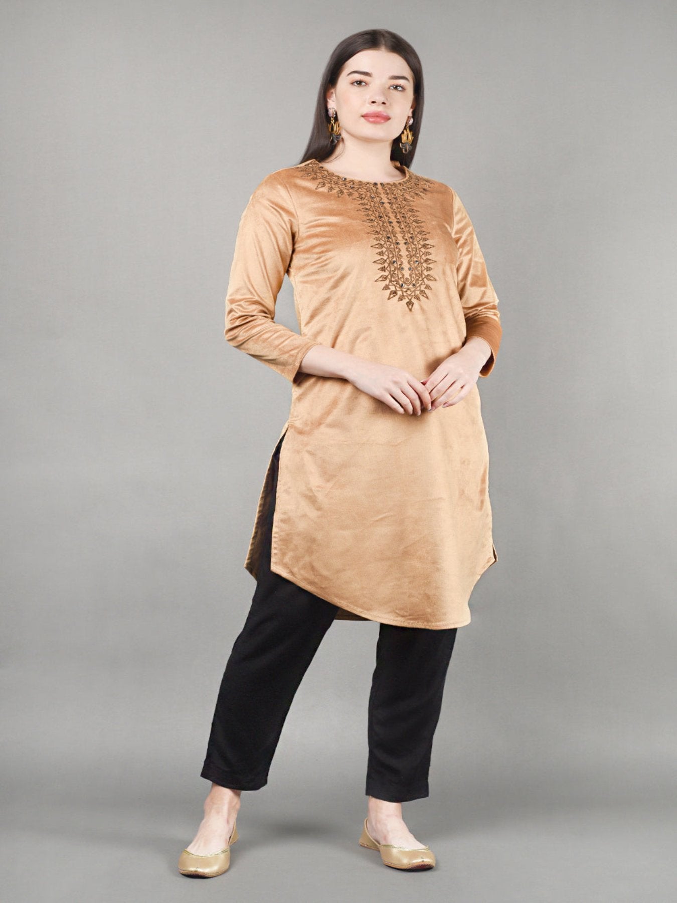 Bronze Velvet Kurta