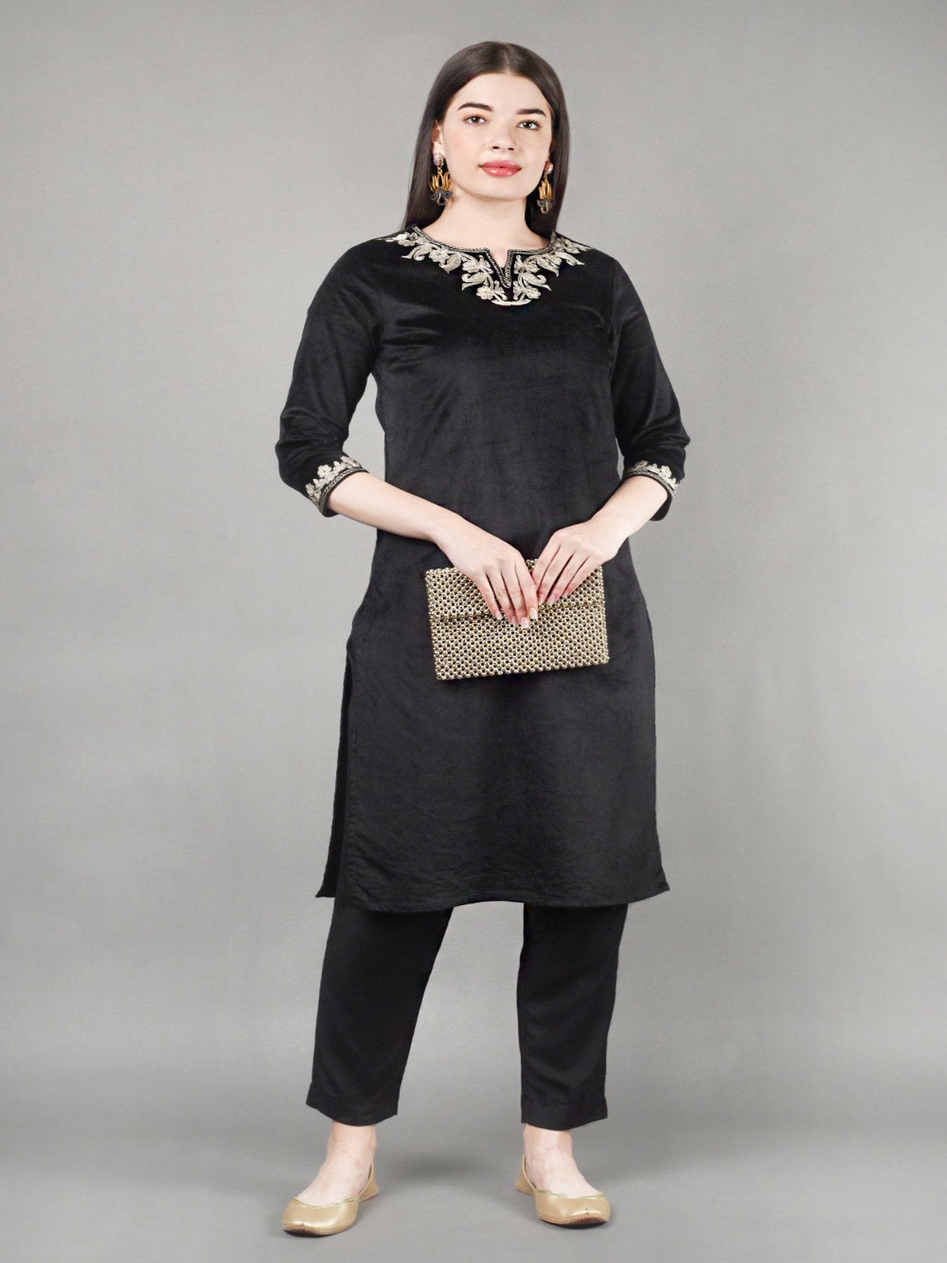 Style-Night Shimmer Velvet Kurta