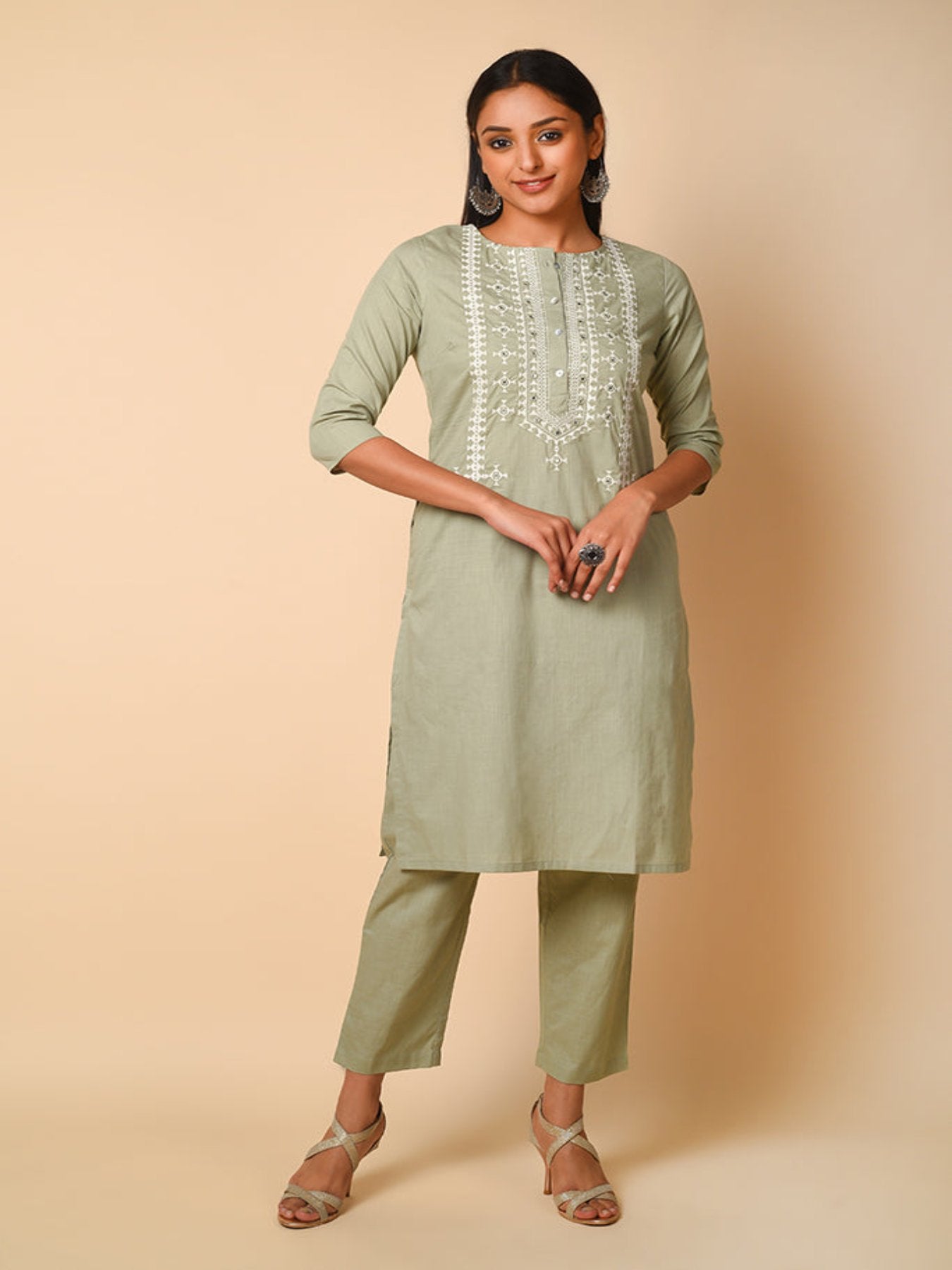 Tribal Theme Emb Kurta Set