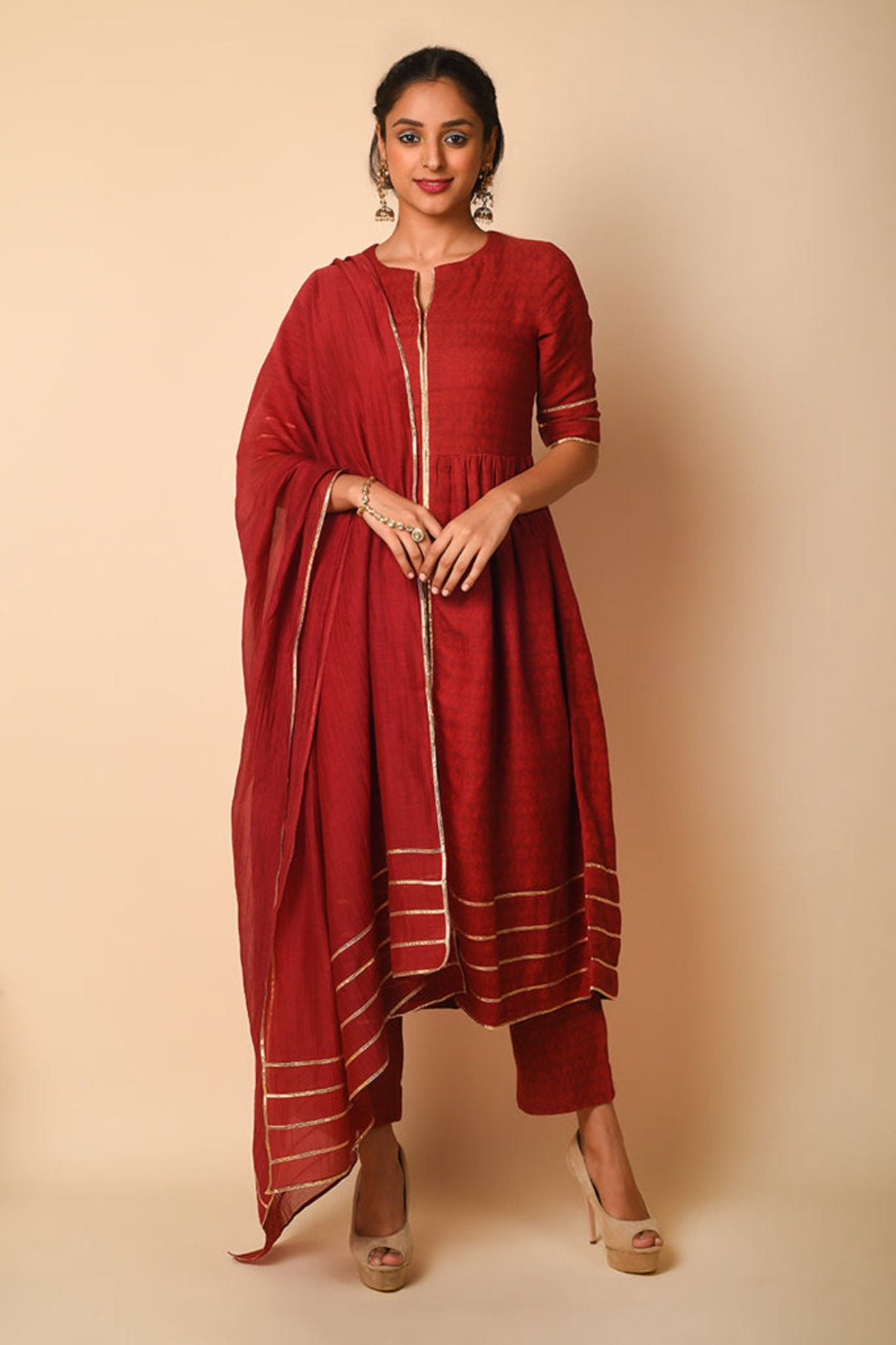 Jacquard Woven Kurta Set