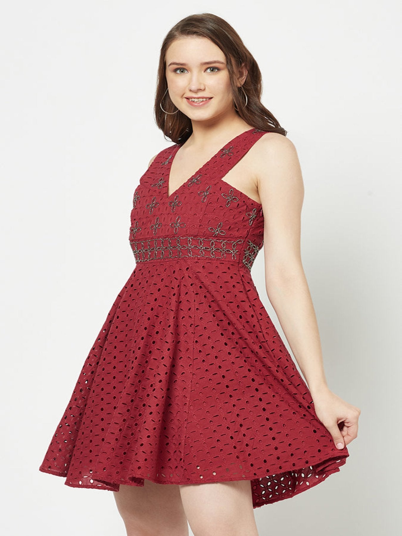 Red Schiffli Dress