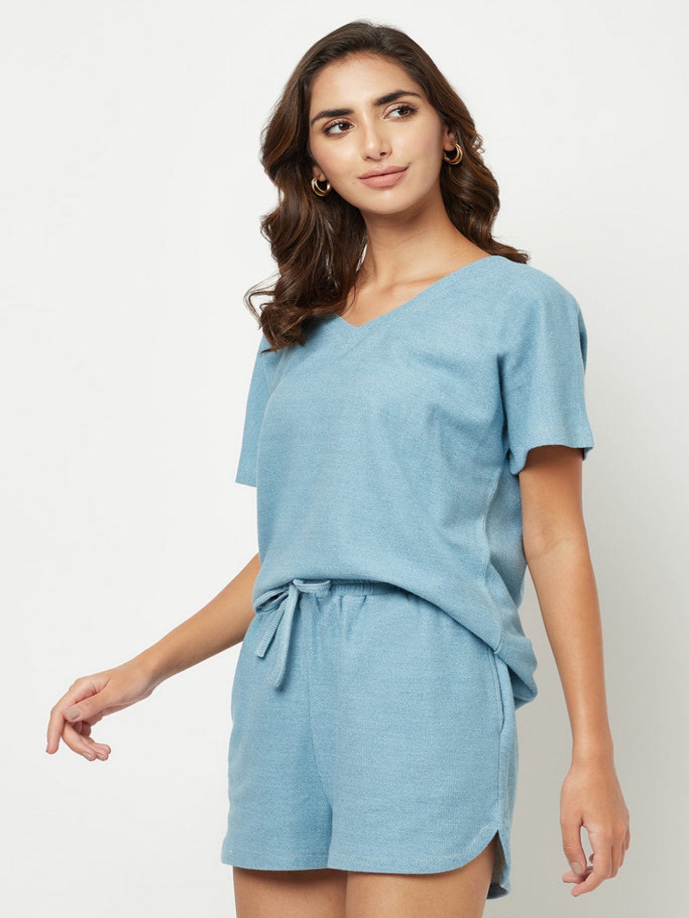 Sky blue solid loungewear