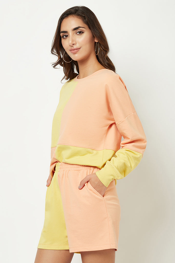 Peach And Yellow Co-ord Set