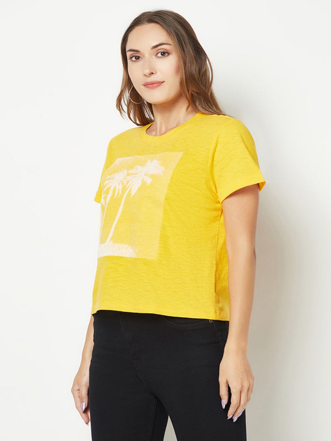 Yellow Embroidered T-Shirt