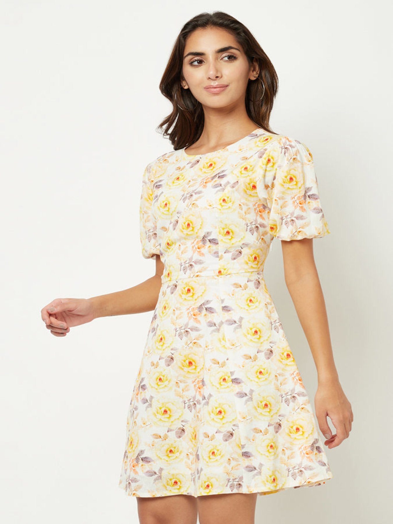 Blossoming  linen mini dress