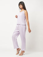 Lilac Satin Lounge Wear Set