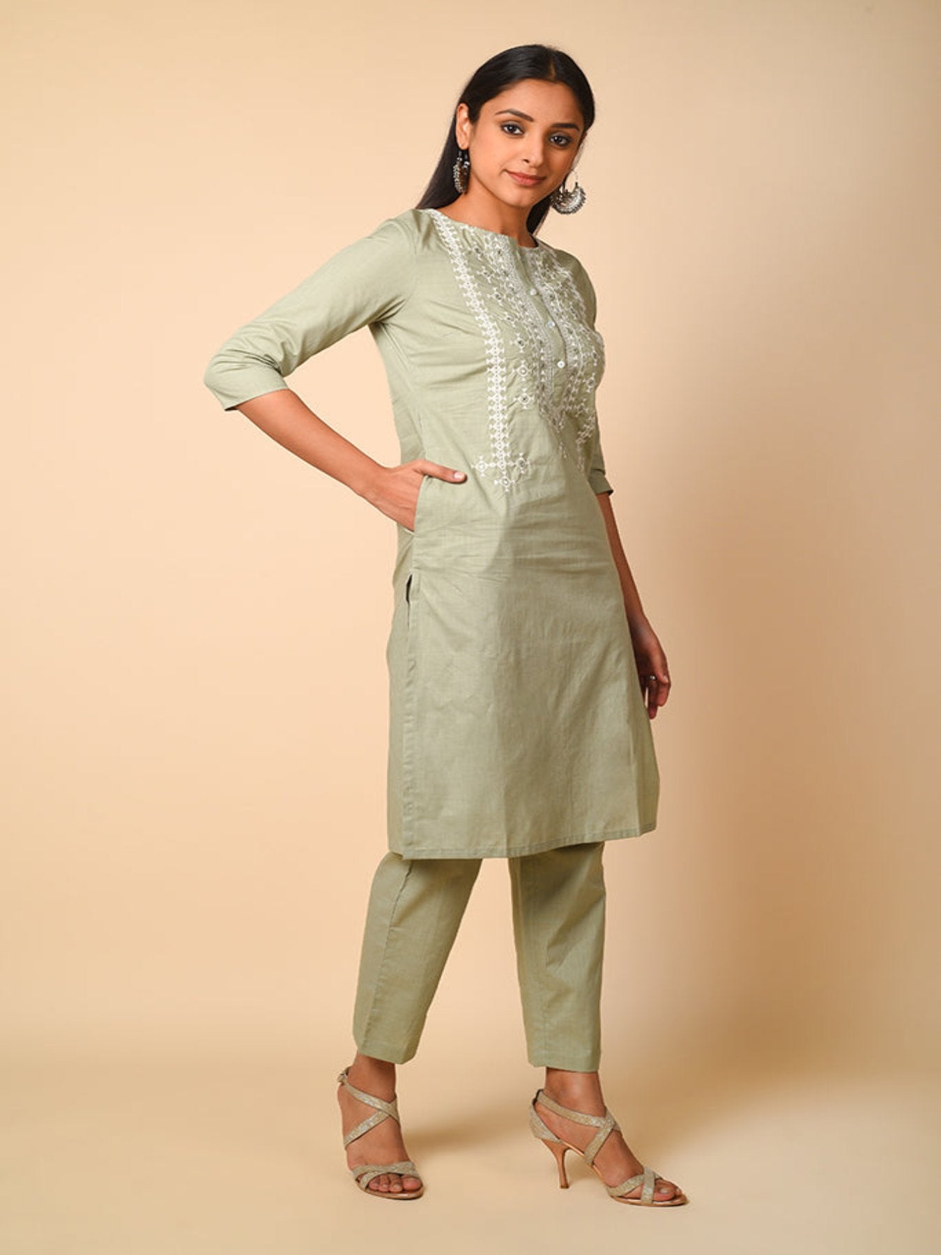 Tribal Theme Emb Kurta Set