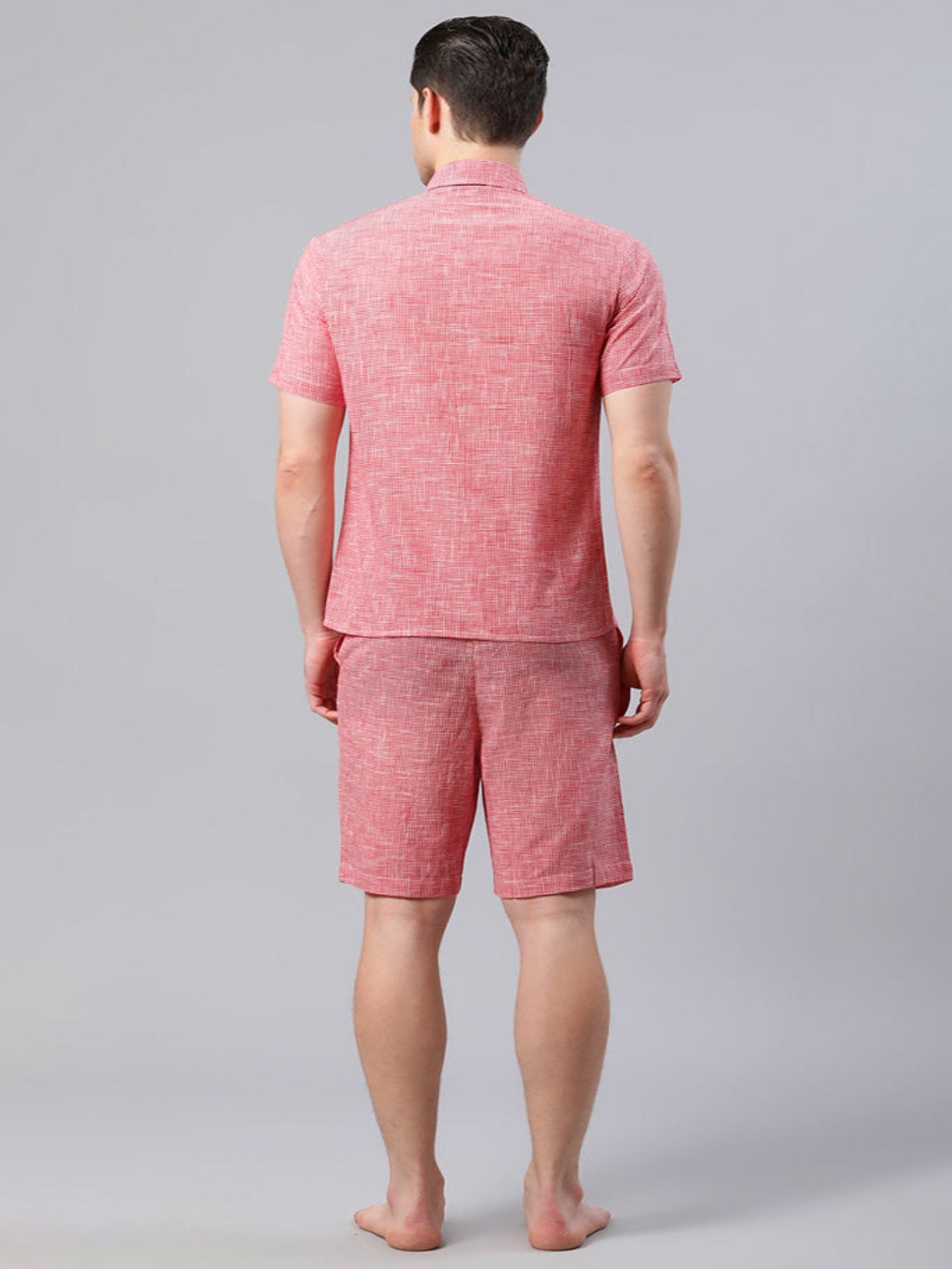 Men Solid Pink Regular Fit Loungewear