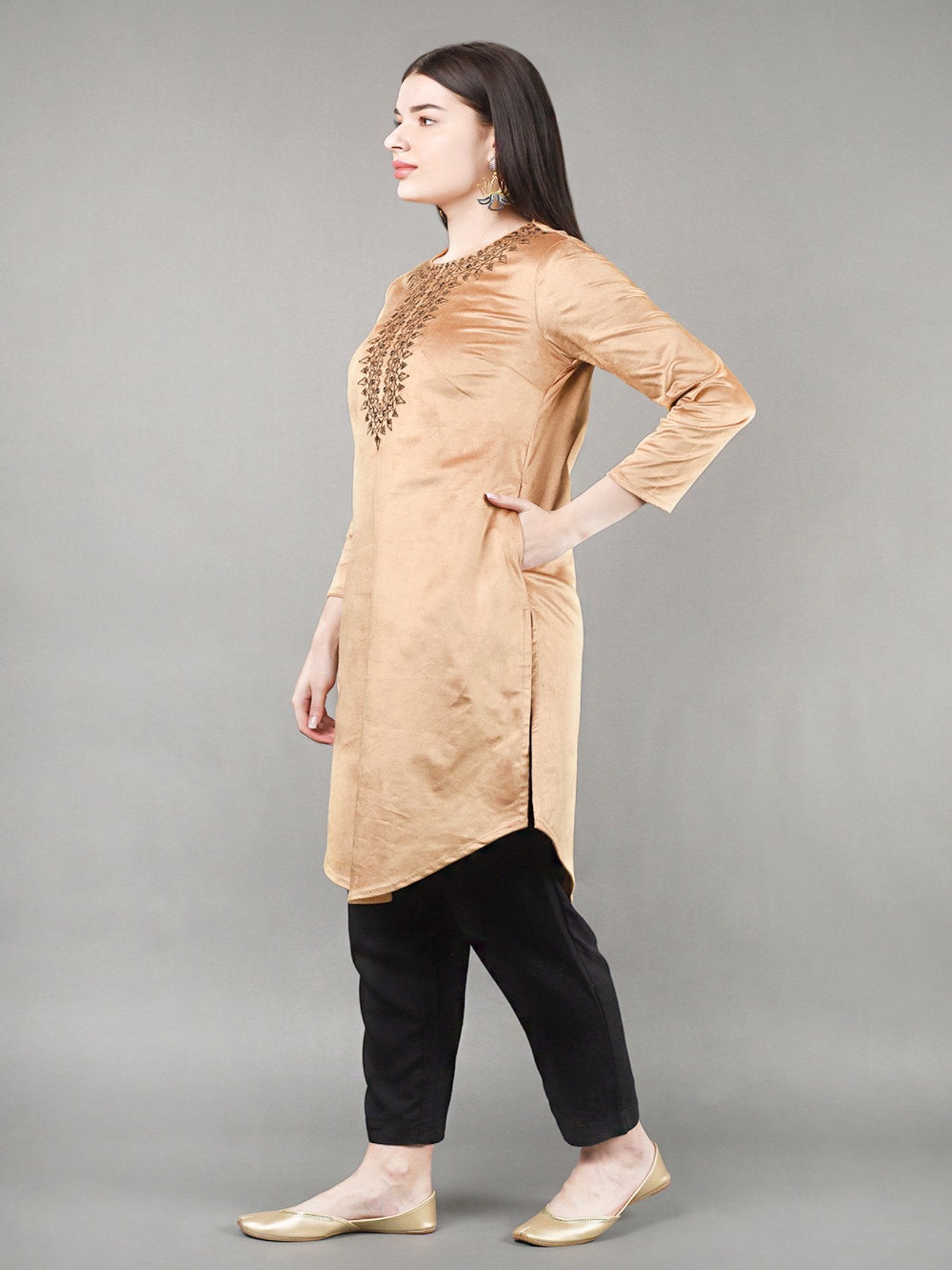 Bronze Velvet Kurta