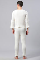 Men Solid White Regular Fit Loungewear
