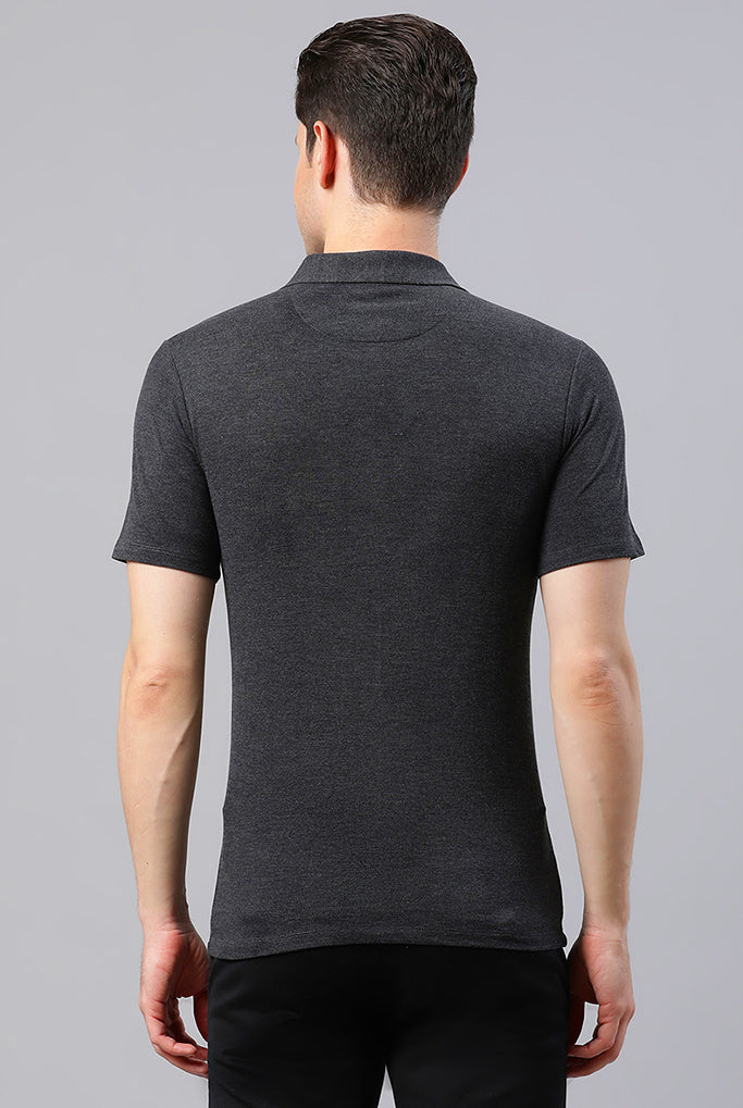 Charcoal Grey Solid T-Shirt