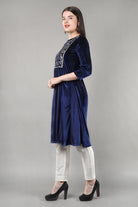 Royal Blue Velvet Kurta