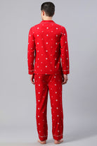 Red Dobby With Cord Detail Loungewear Set