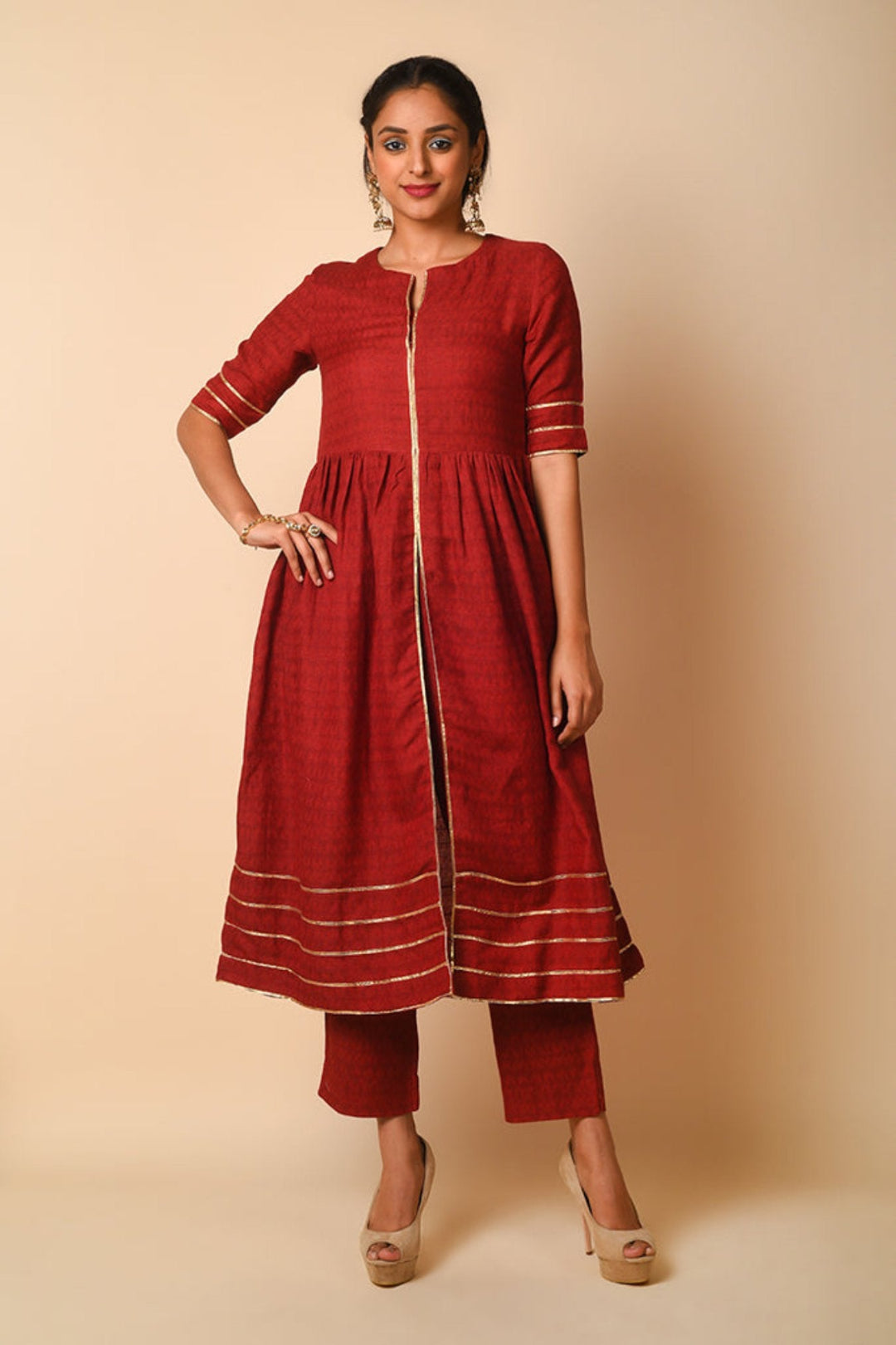 Jacquard Woven Kurta Set