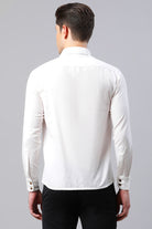 Classy White Cross-Stitch Embroidered Shirt