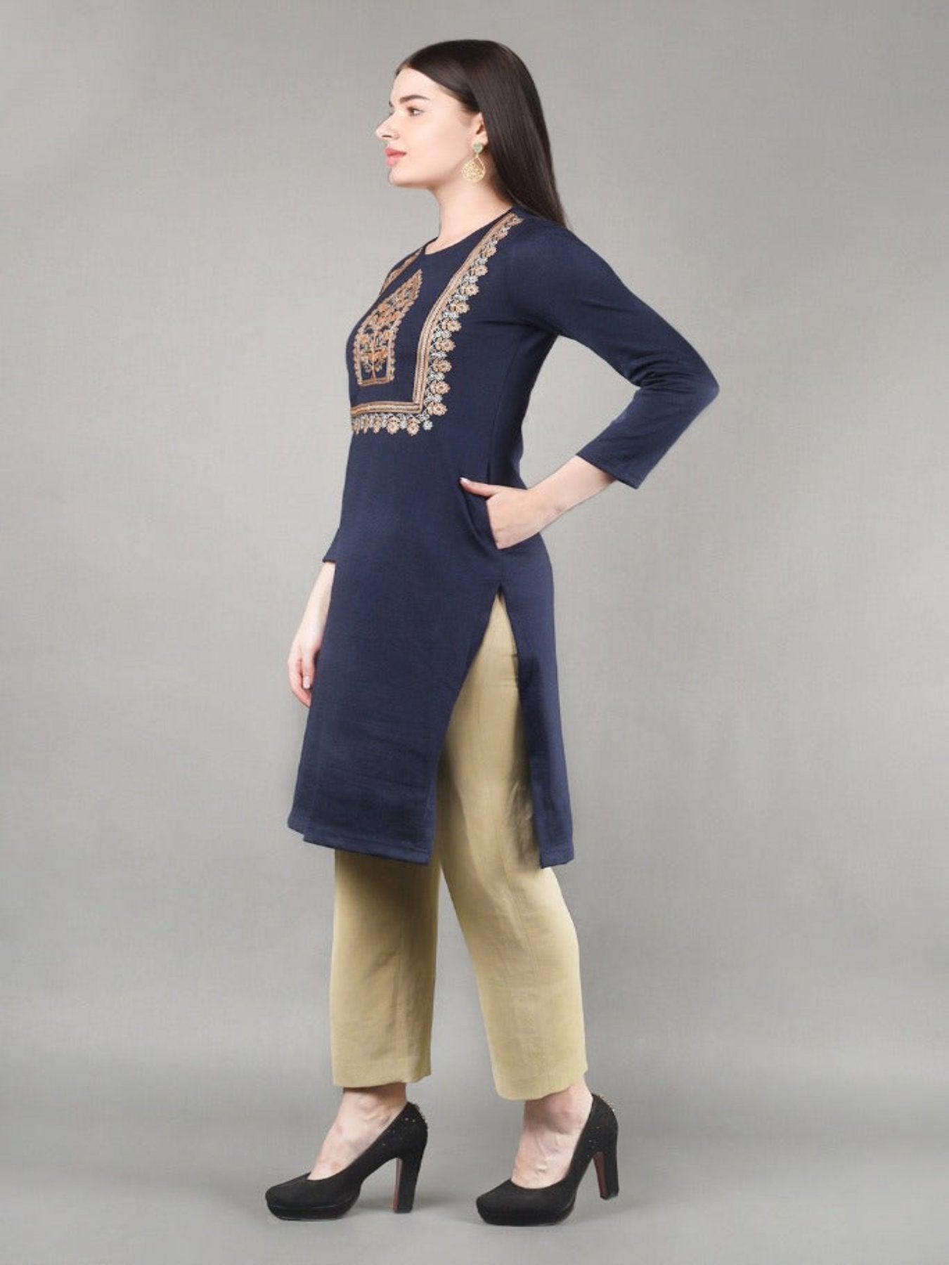 Yoke Embroidered Kurta