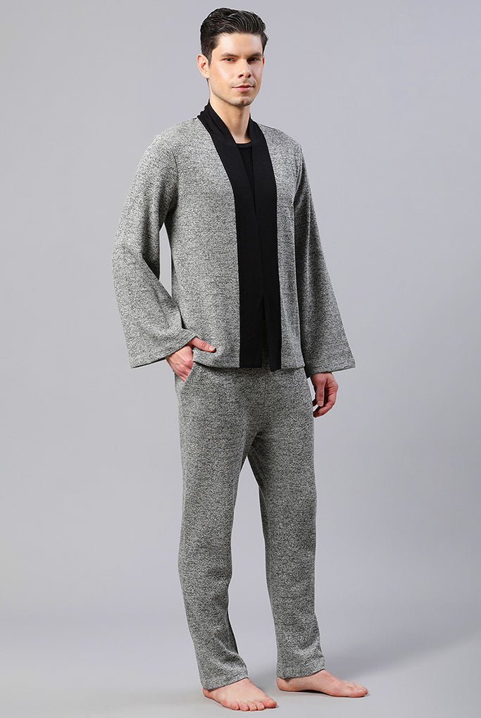 Smokey Grey Solid Co-ord Set With Pants