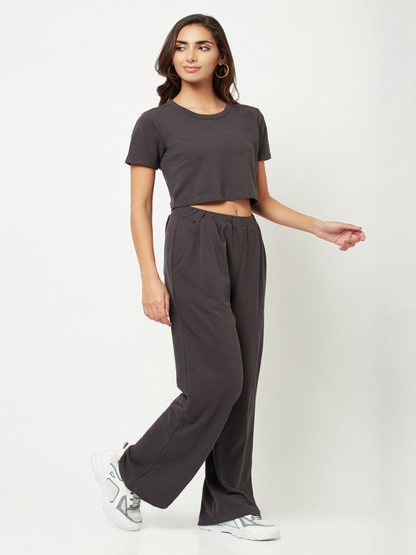 Grey Solid Co-ord Set