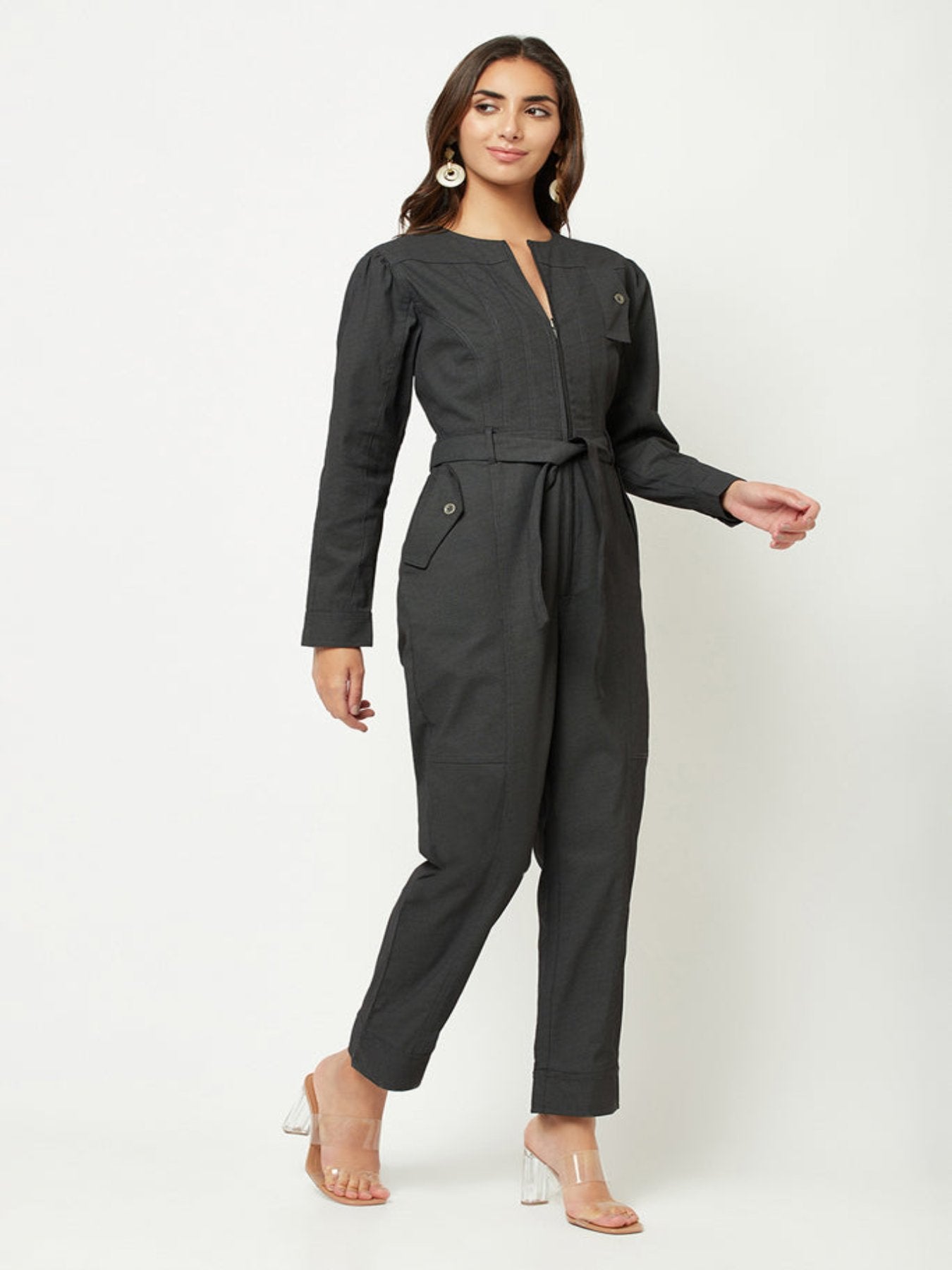 Black Txt Jumpsuit