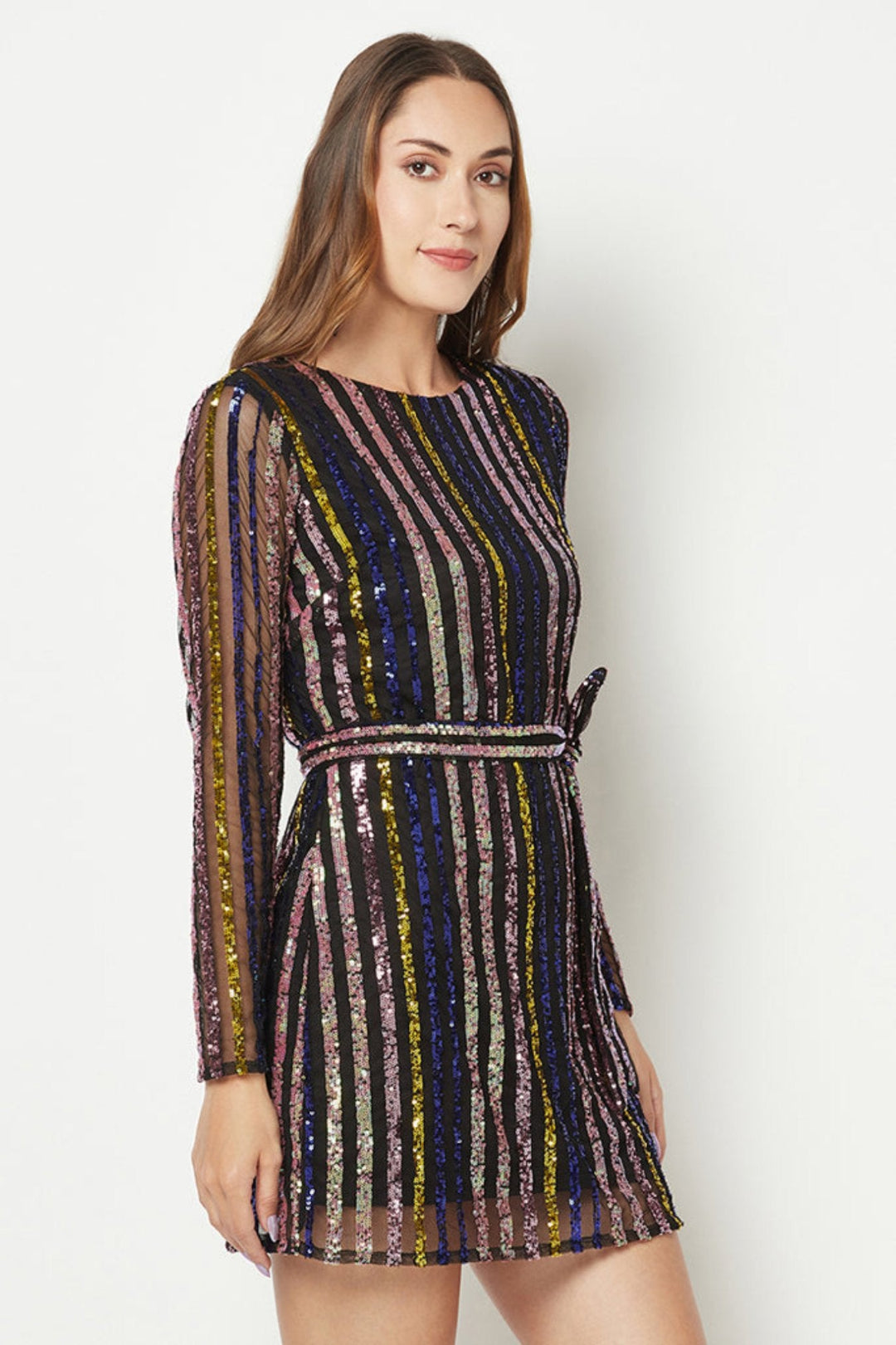 Multi Color Sequins Party Dress