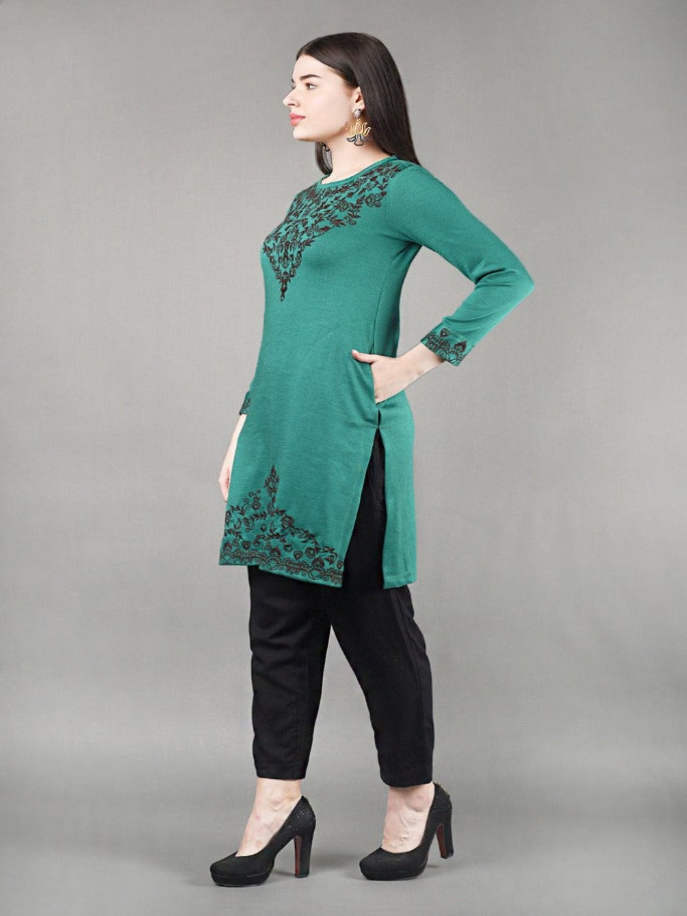 Short Embroidered Kurta