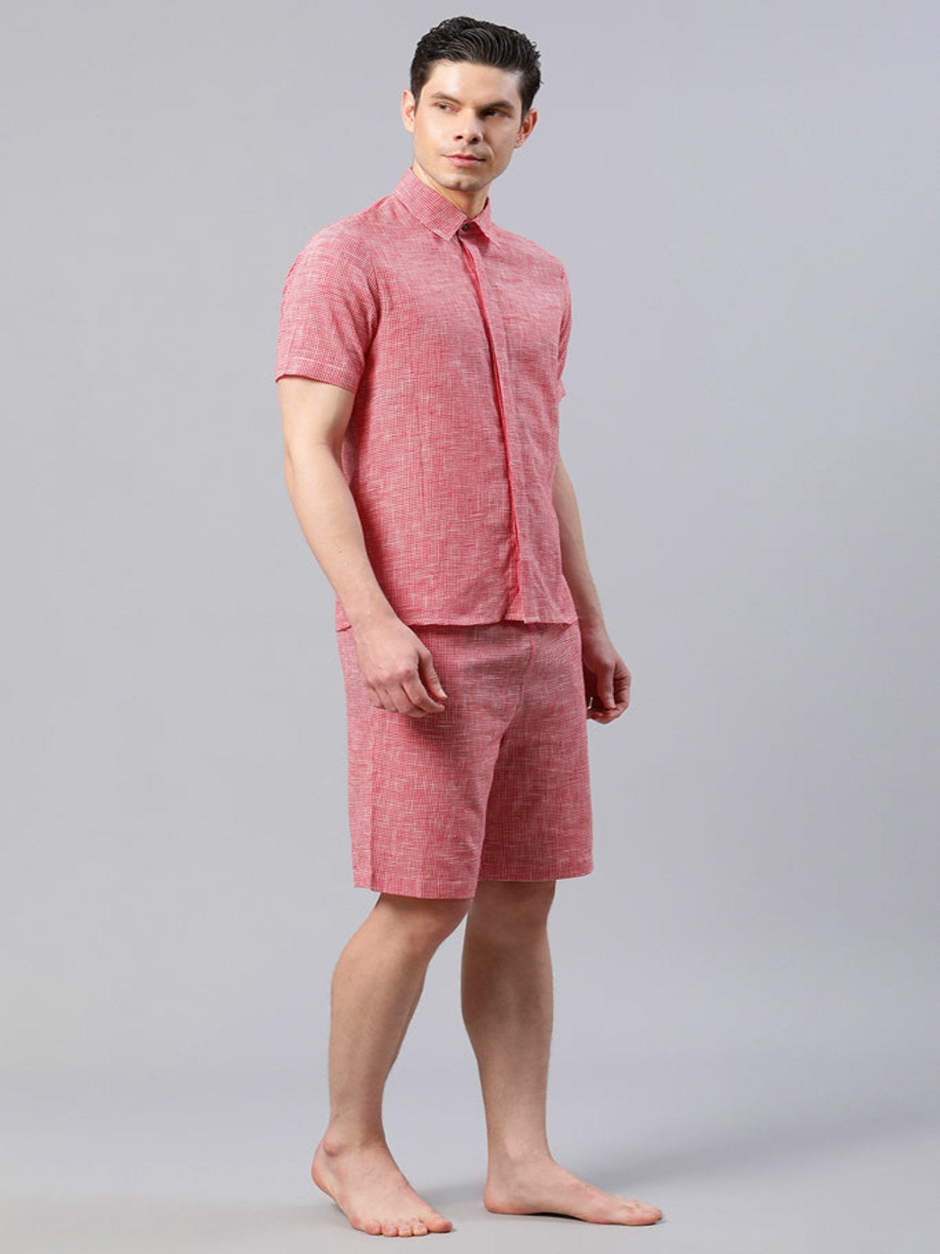 Men Solid Pink Regular Fit Loungewear