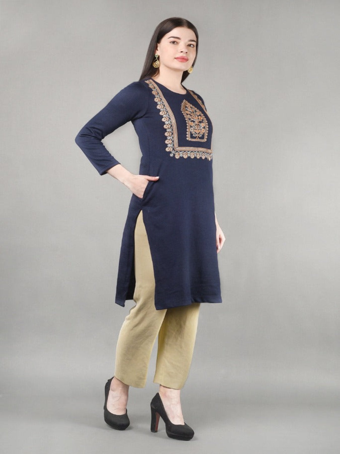 Yoke Embroidered Kurta