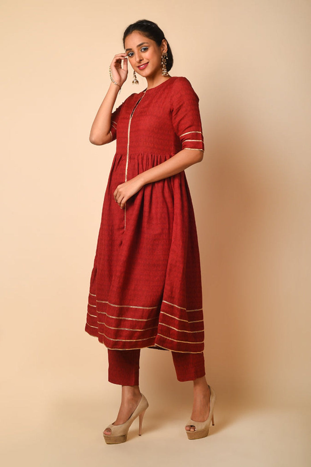 Jacquard Woven Kurta Set