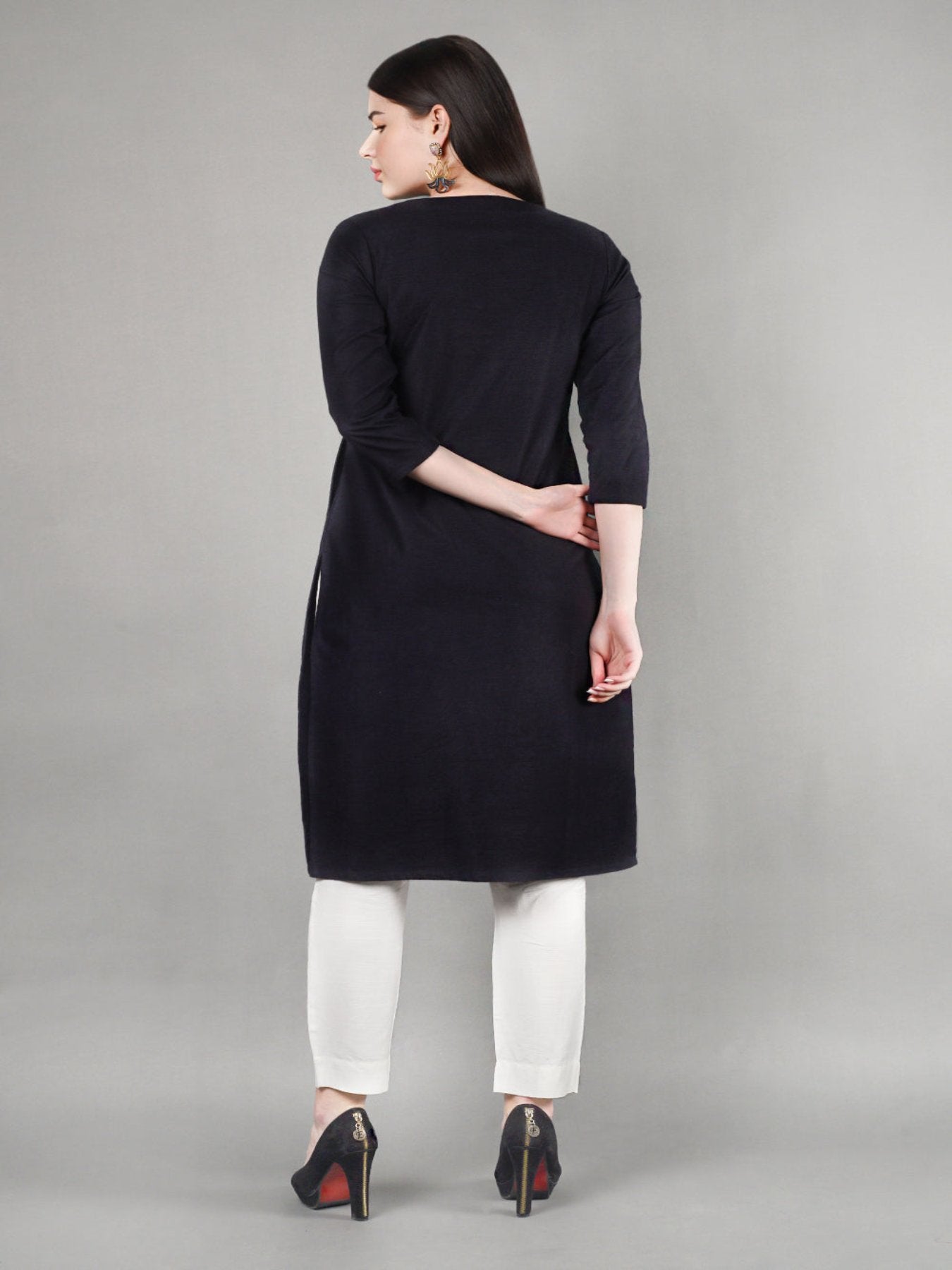 Cut Crew Neck Kurta