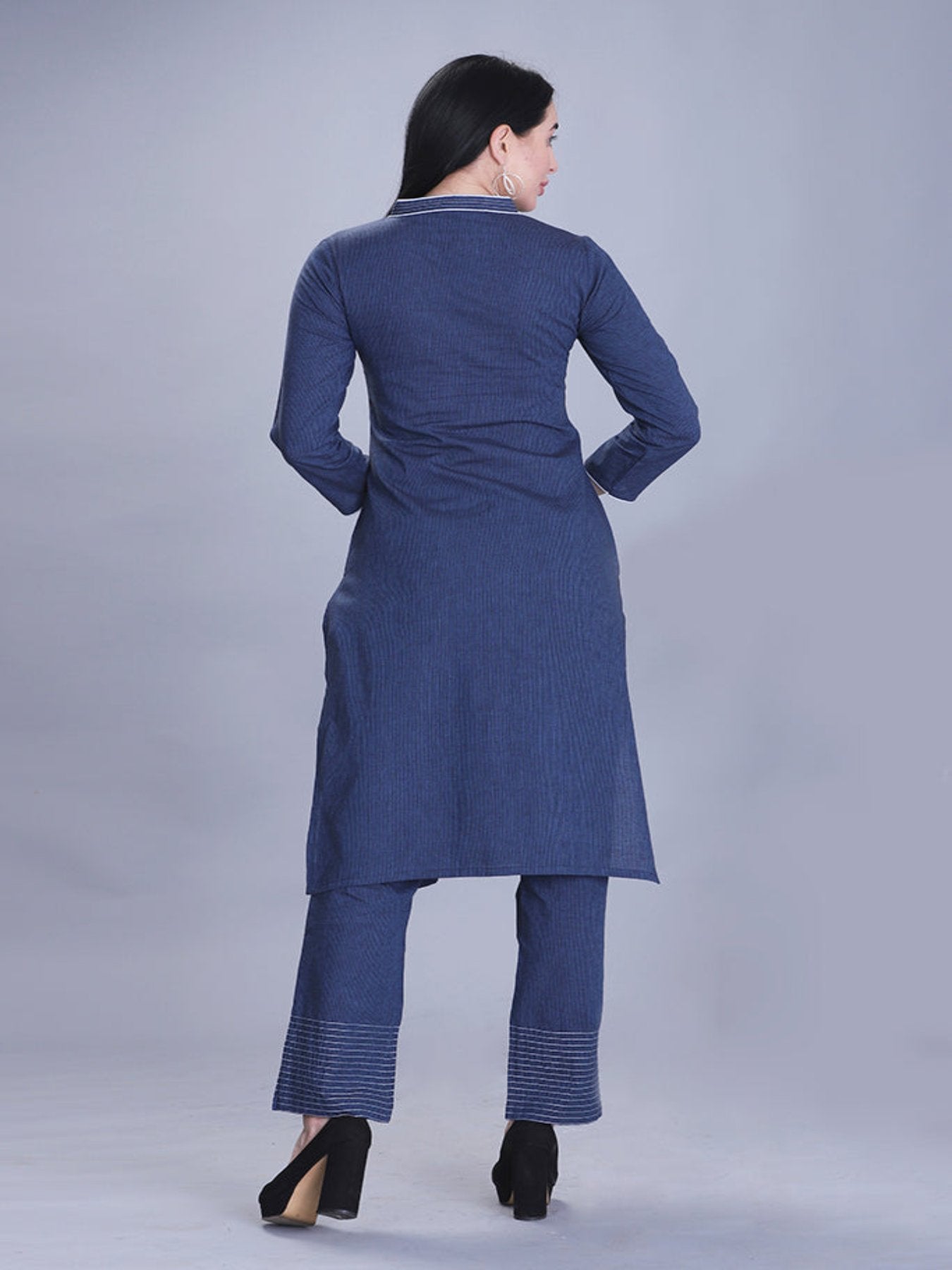 Ballsy Navy Blue Kurta Set With Dupatta