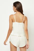 White Solid Cami Style Loungewear