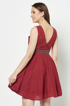 Red Schiffli Dress