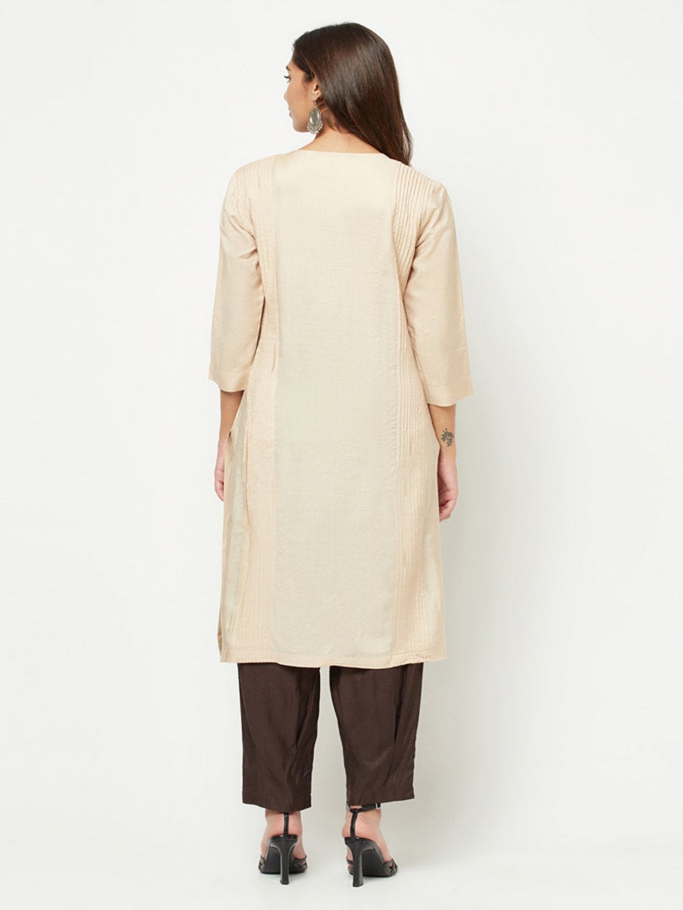 Beige Straight Fit Kurta