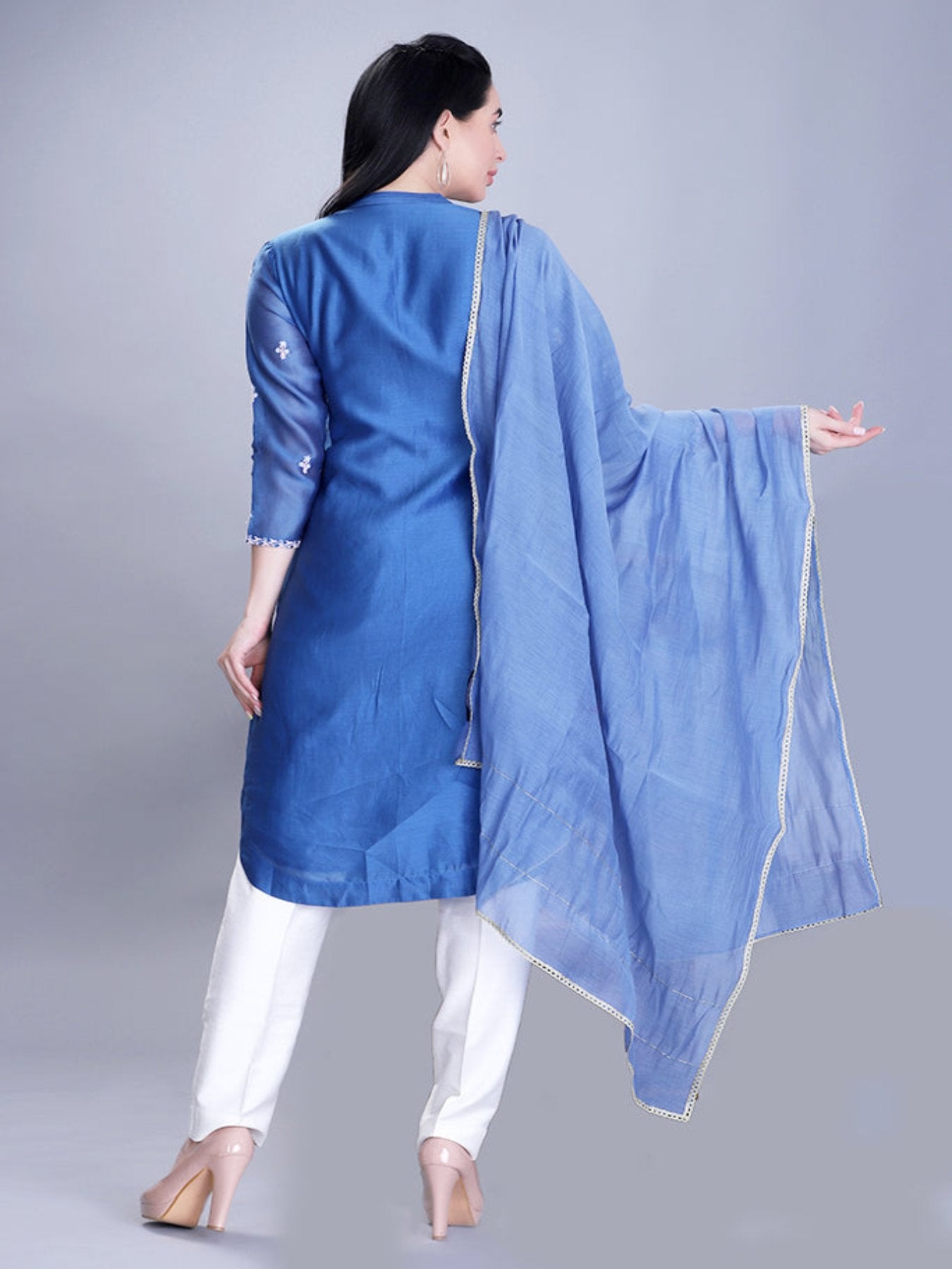 Bodacious Blue Kurta Set With Dupatta