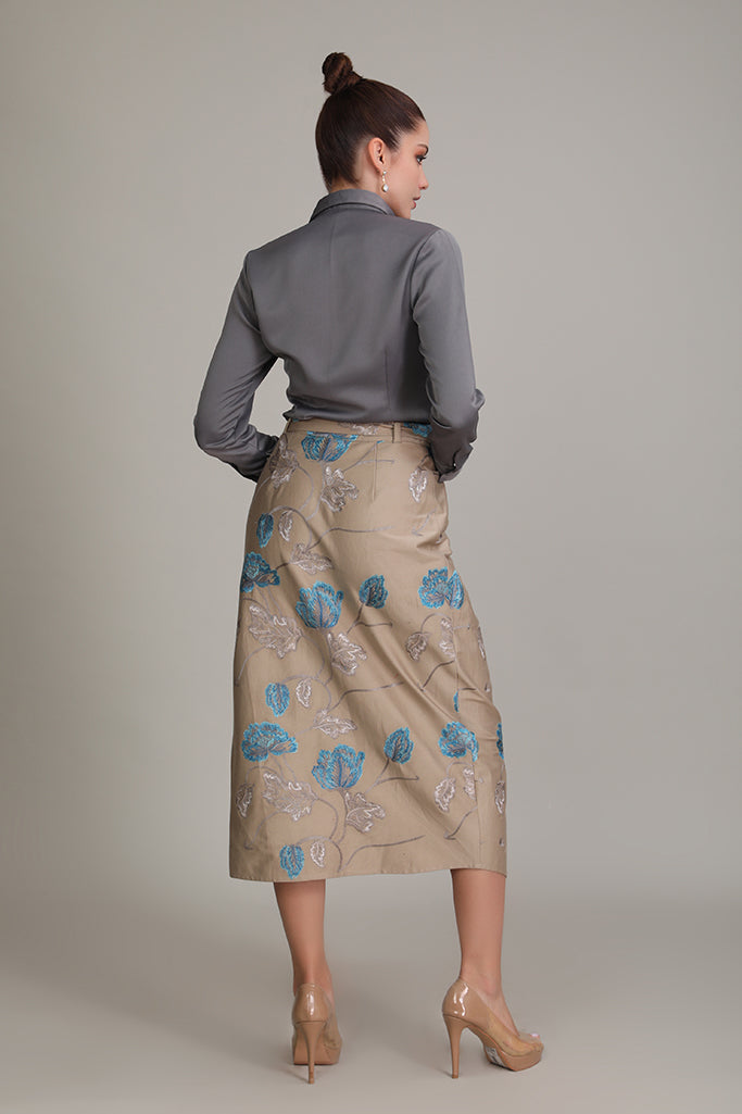 Frosted Almond Slit Skirt