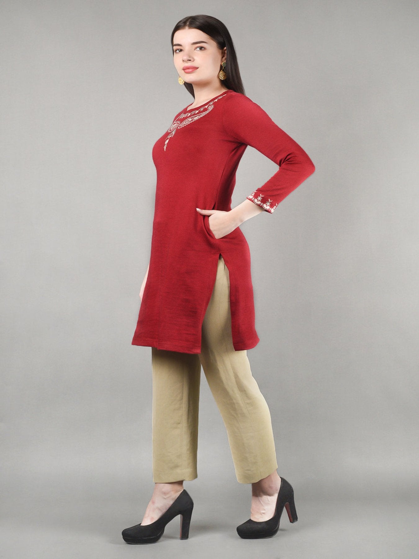 Dusky Red Kurta