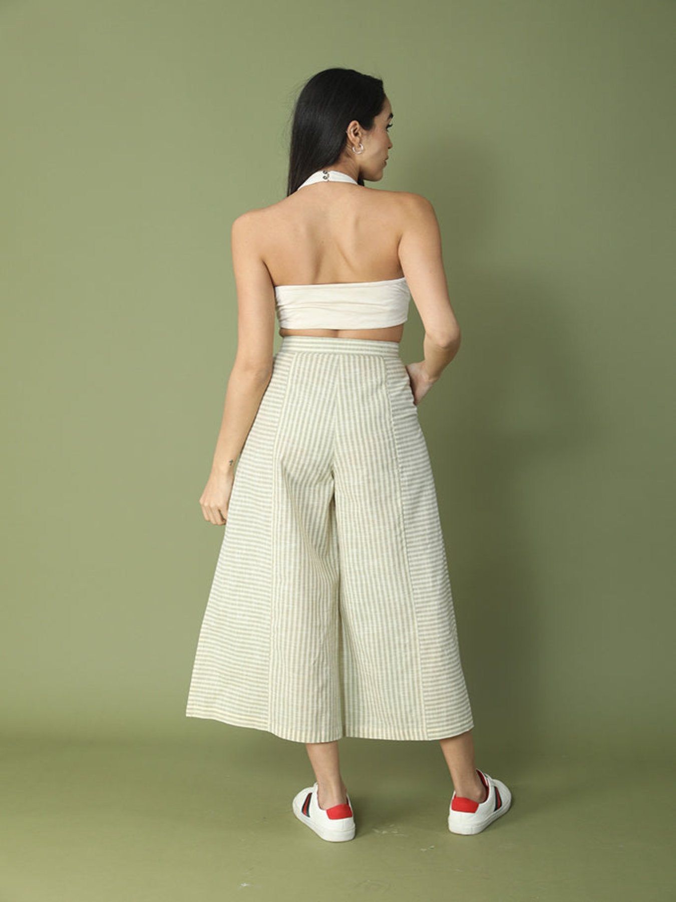 Striped n Snazzy Halter Neck Culotte Set