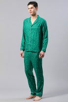 Green Printed With Cord Detail Loungewear Set