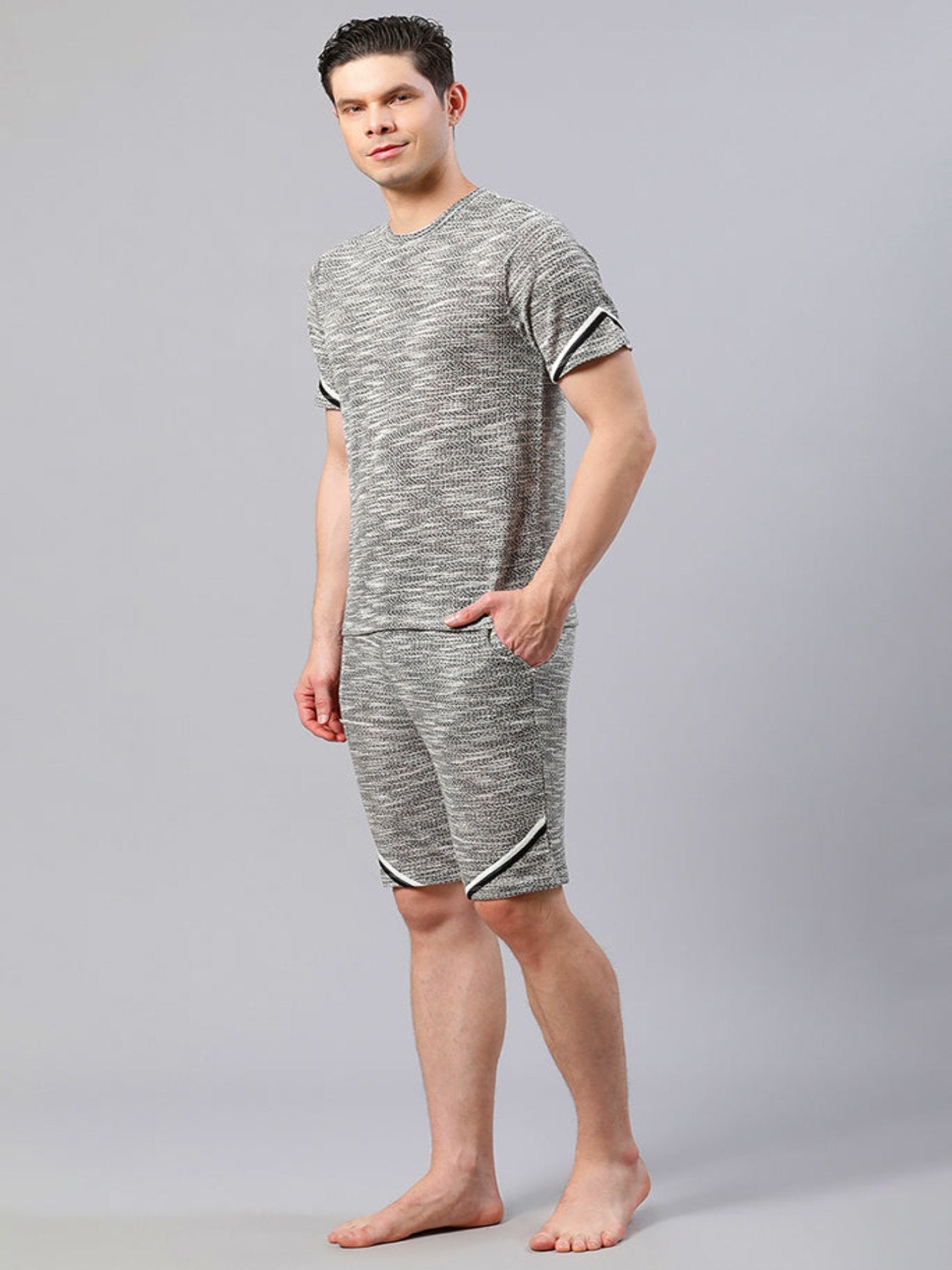 Grey Co-ord Set With Shorts