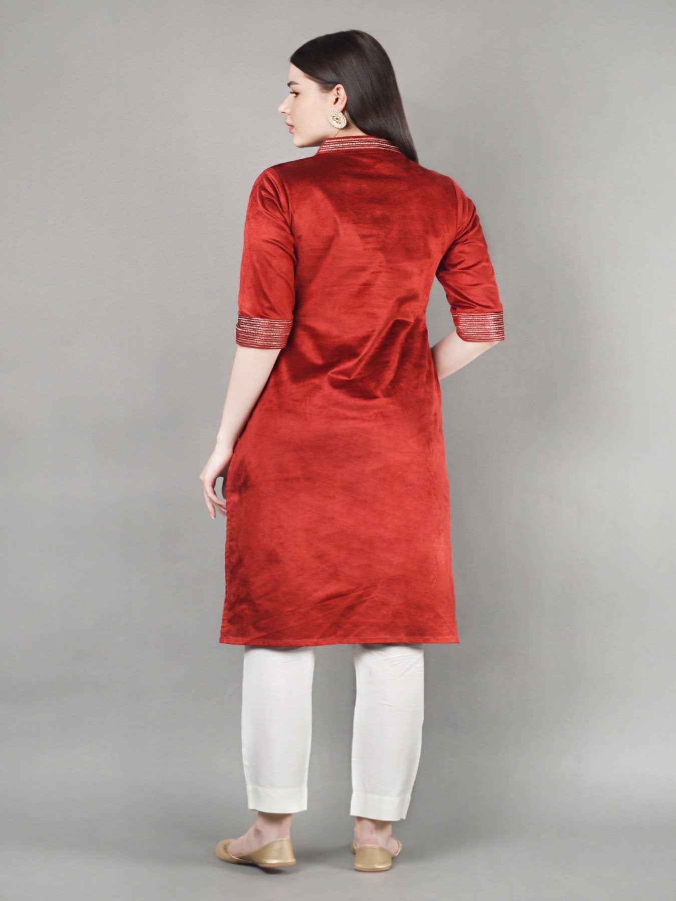 Linear Velvet Kurta