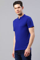 Royal Blue Solid Casual T-Shirt