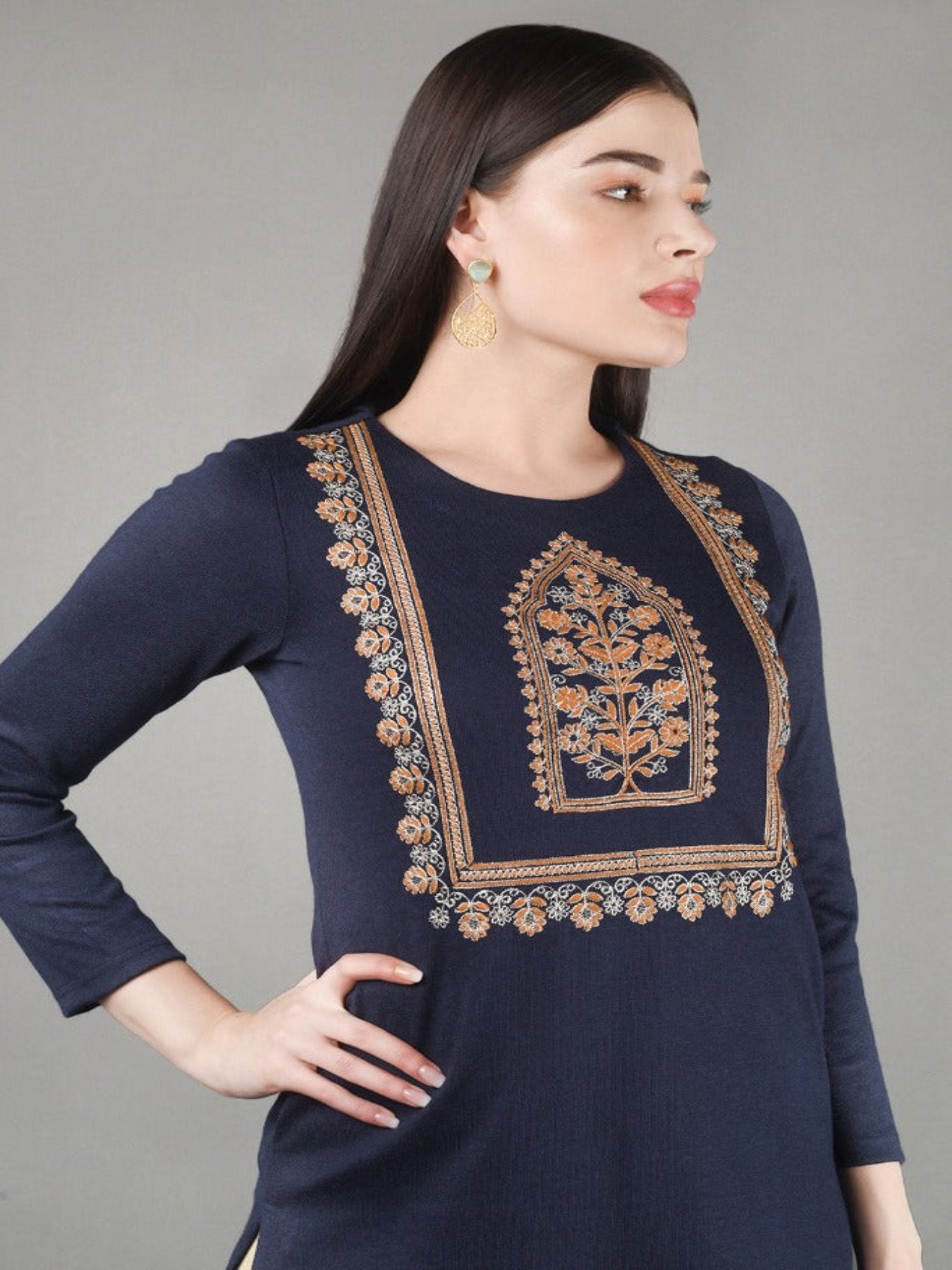 Yoke Embroidered Kurta