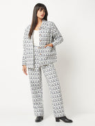 Blue And Grey Quilted Co-ord Set