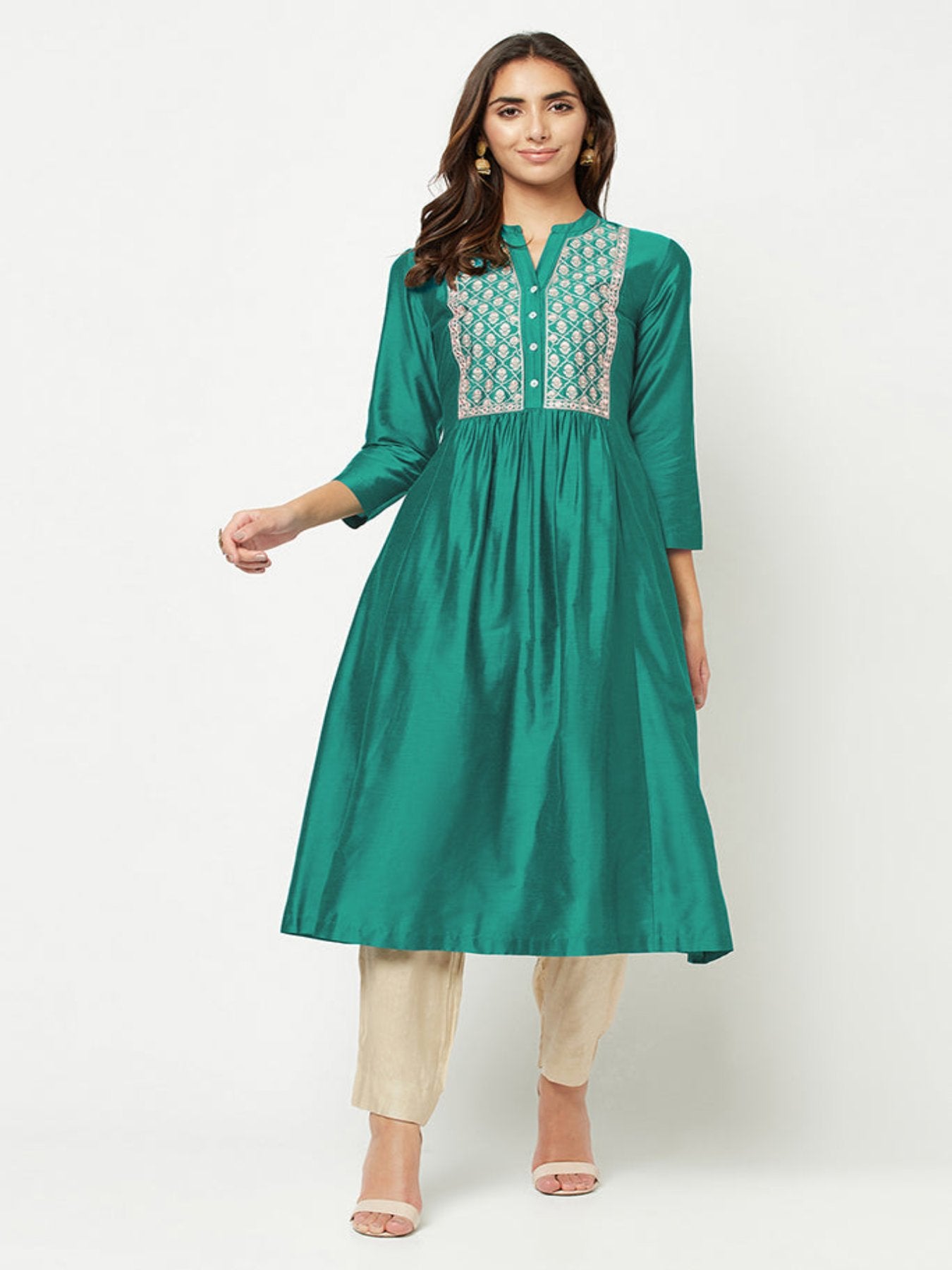 Embroidered Flared Kurta