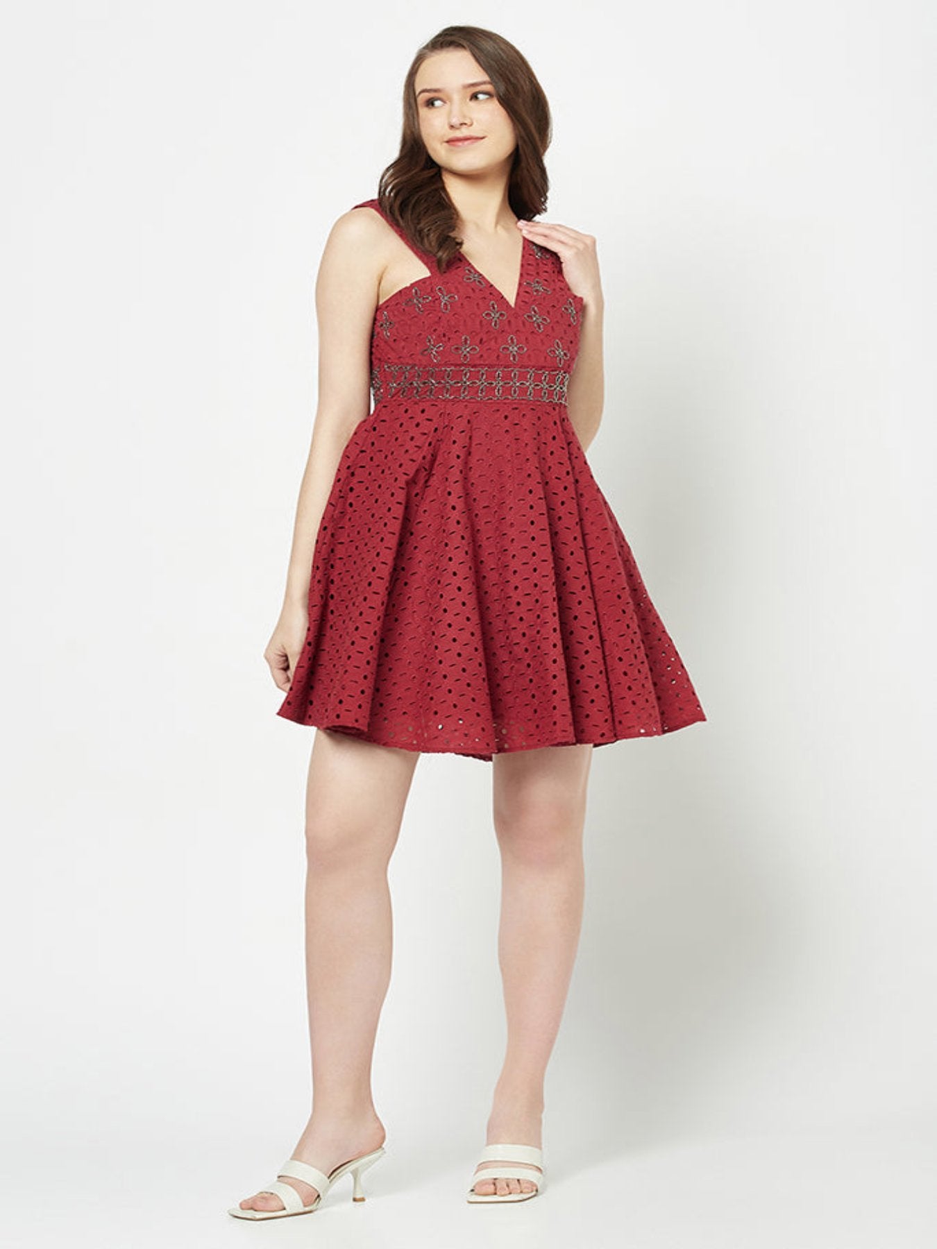 Red Schiffli Dress