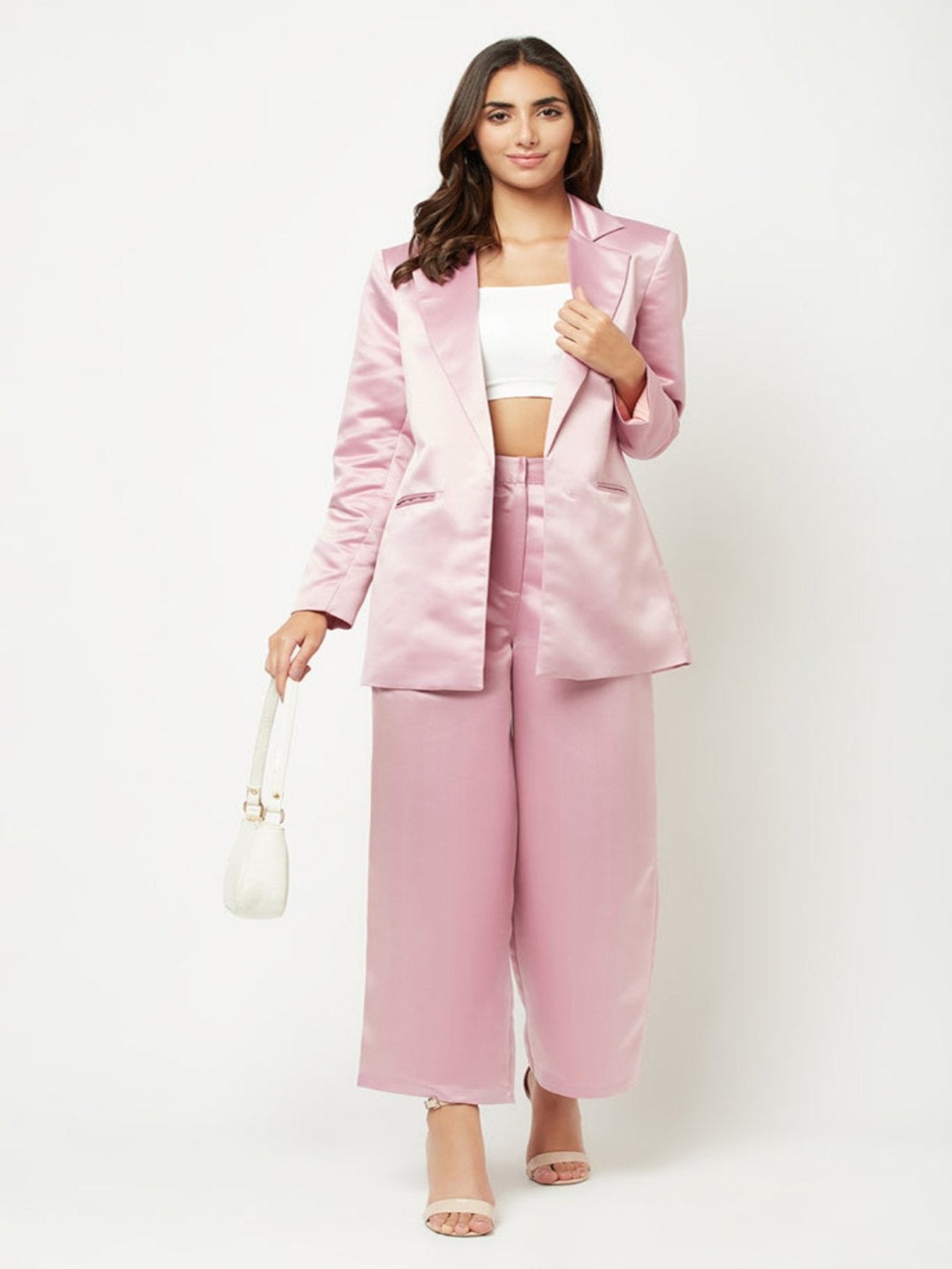 Pink Satin Powersuit